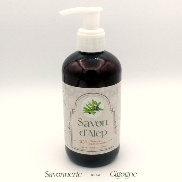 Savon d'Alep liquide 250 ml à 10% huile de baies de laurier