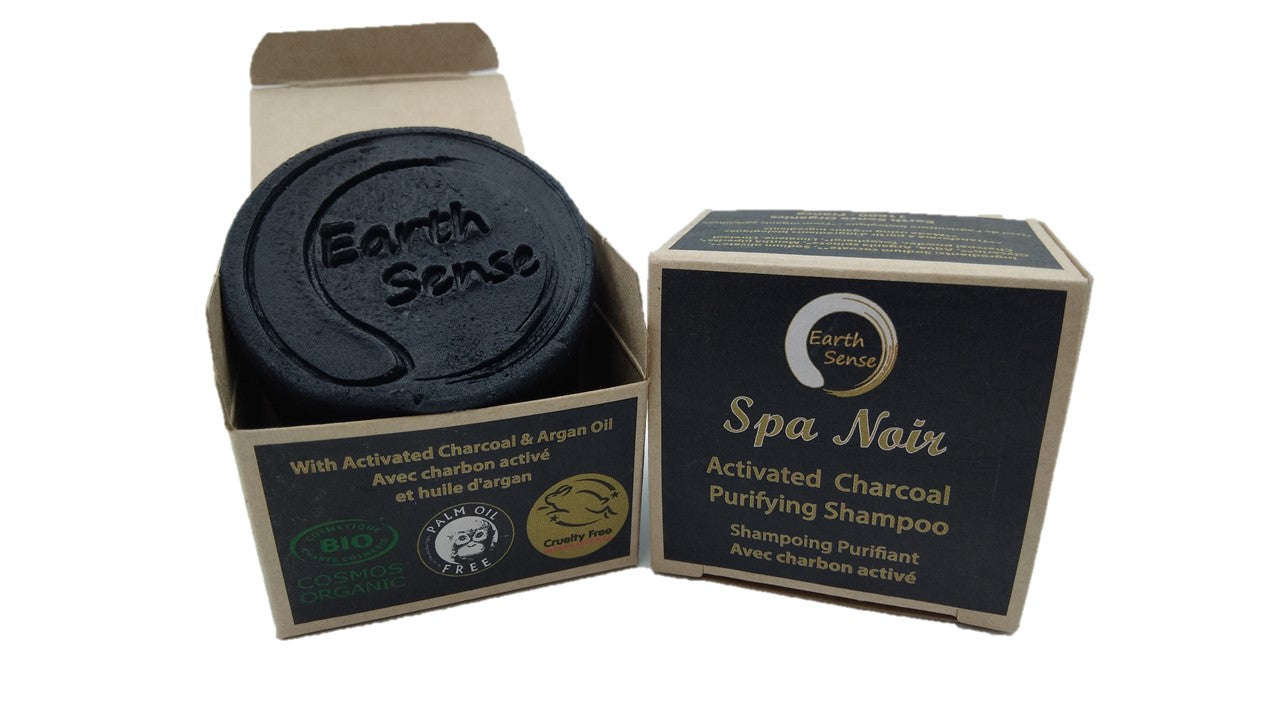 Organic Certified Spa Noir - Solid Shampoo with activated charcoal - 60g